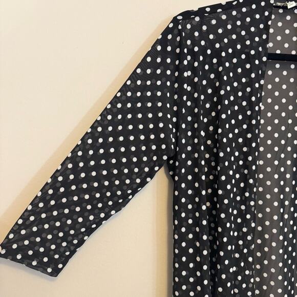 Haani Polka Dot Open Front Cardigan Black Large - Picture 4 of 5